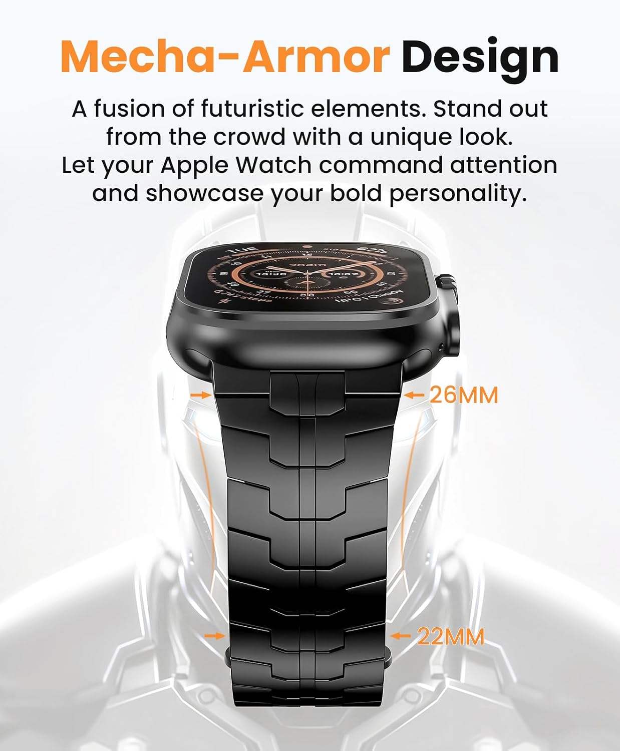 Detalle de GROOBAL Grade 5 Titanium Band for Apple Watch Ultra 3/2/1 (49mm) & Series 11/10 (46mm) with DLC Coating