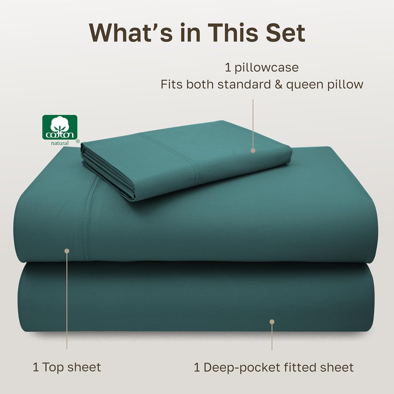 Detalle de California Design Den 840307188380 Twin Sheet Set, 600-Thread-Count Cotton Sateen