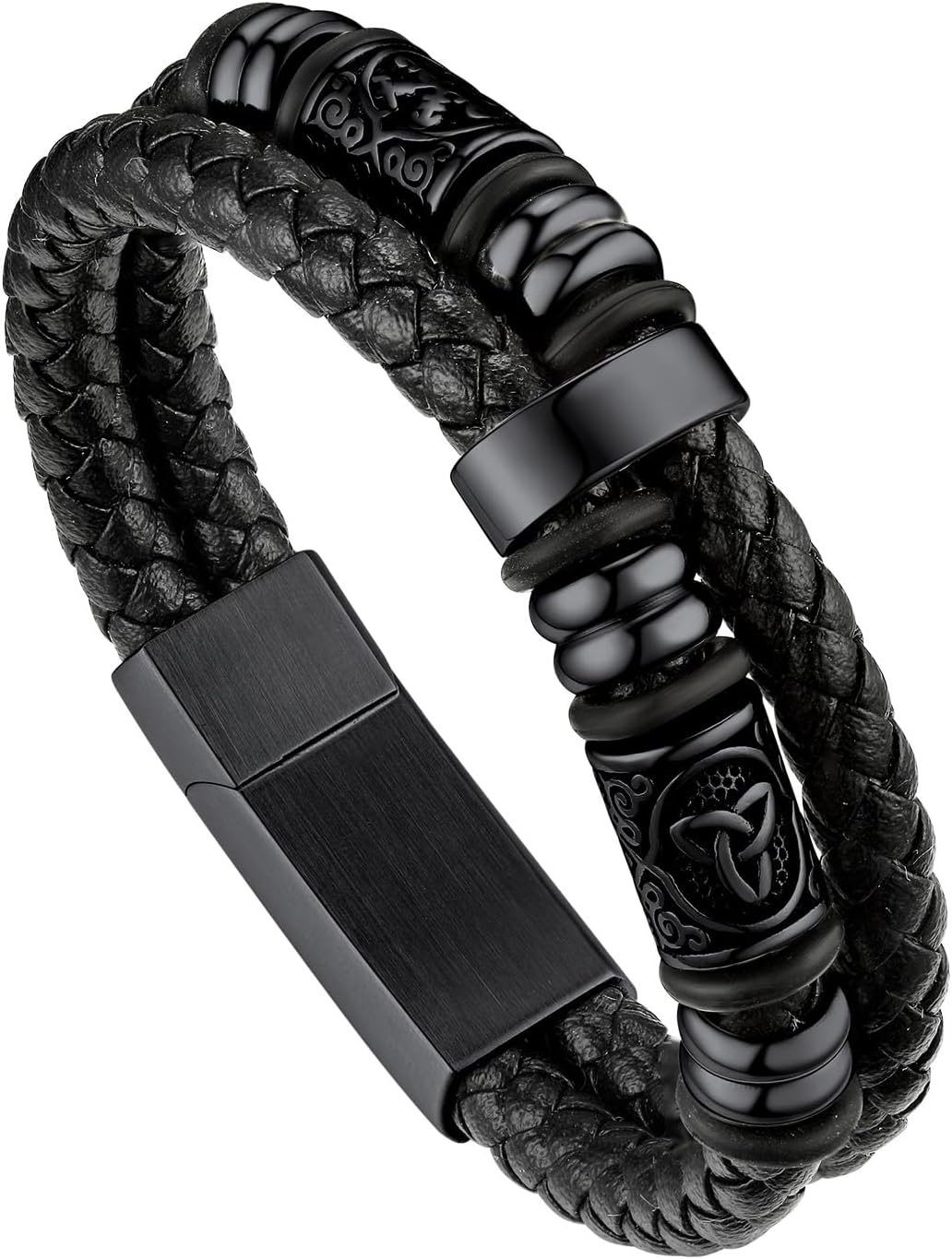 Detalle de Bandmax Bracelet cuir tressé 25 cm