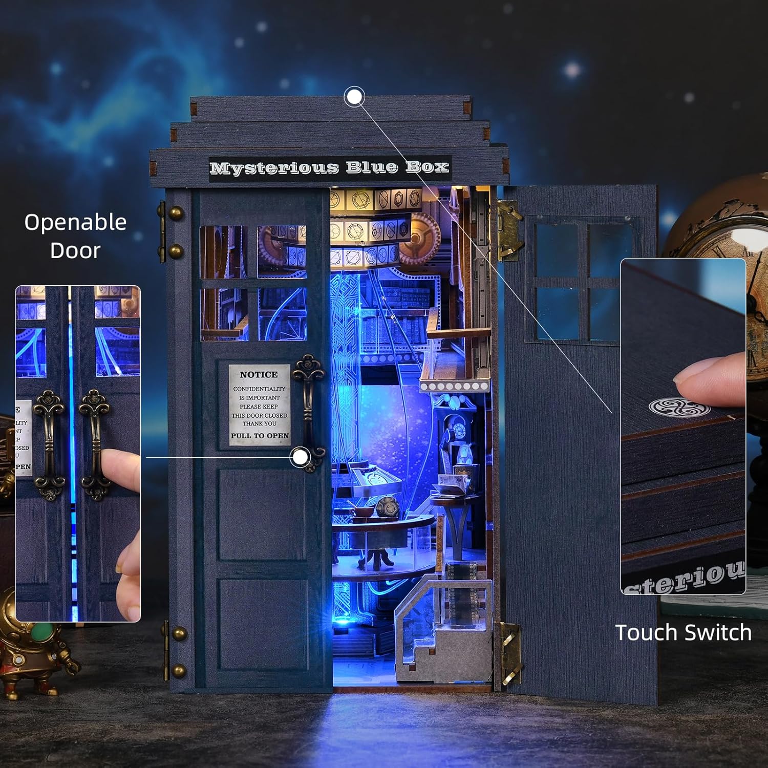 Thumbnail 3 de ETKVR Book Nook Kit – DIY Booknook Modell für Erwachsene, Mysteriöse Blaue Box