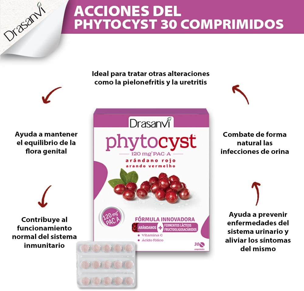 Detalle 2 de Drasanvi PHYTOCYST 120 mg PAC-A 30 comprimidos