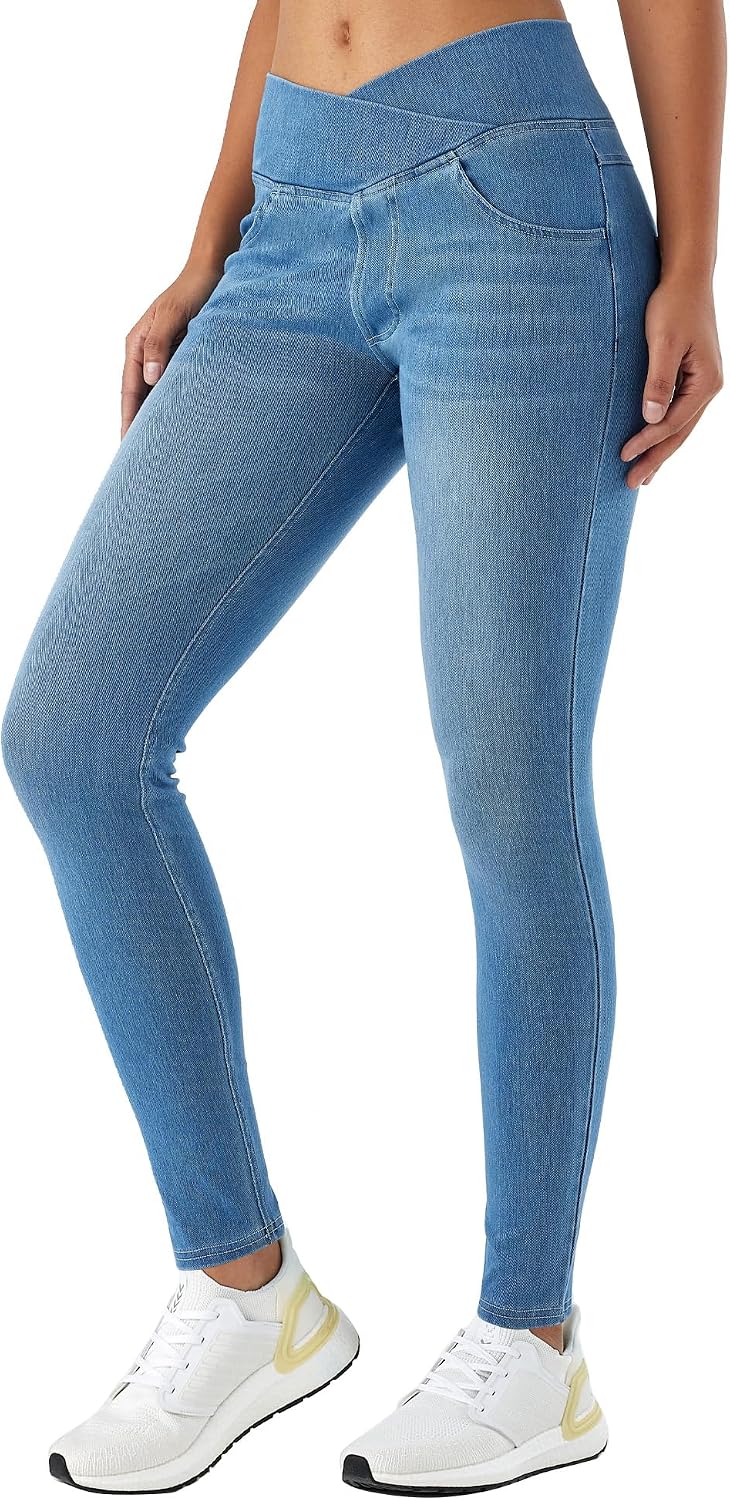 Thumbnail 6 de LaiEr Leggings Skinny V haute avec imprimé faux denim
