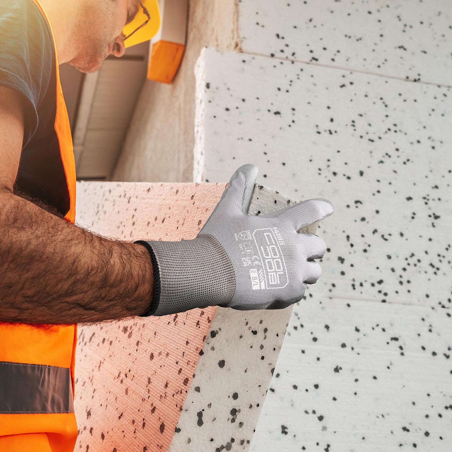 Detalle de COOLJOB Arbeitshandschuhe EN 388 10/XL – 12er Pack, Leicht & Atmungsaktiv mit PU-Griff