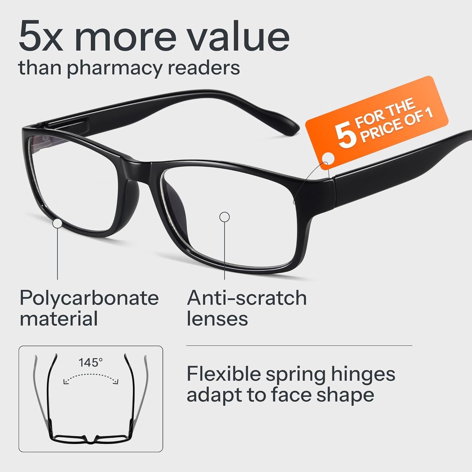 Detalle de Gaoye 5-Pack Reading Glasses for Men and Women