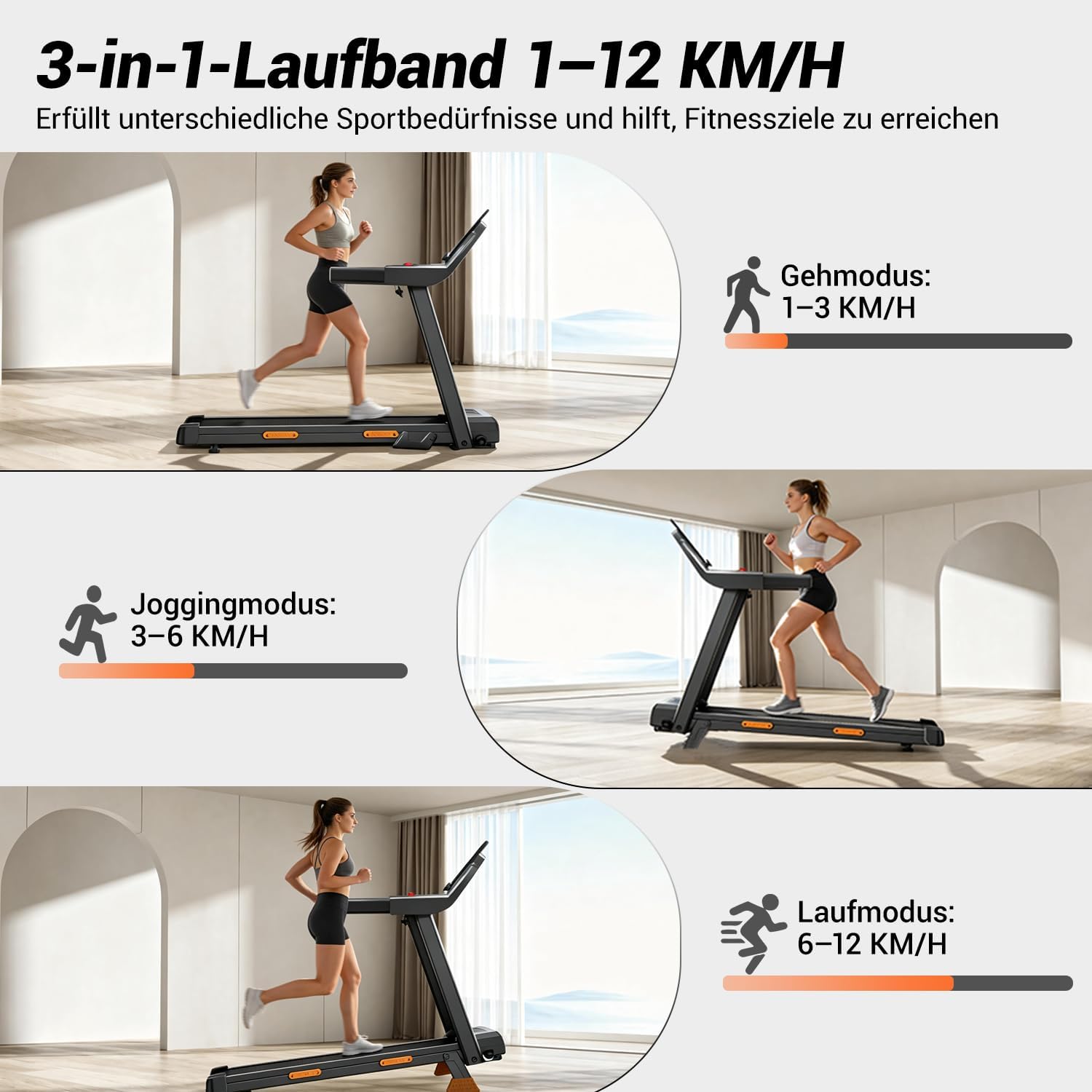 Detalle de LONTEK Laufband klappbar 12 km/h