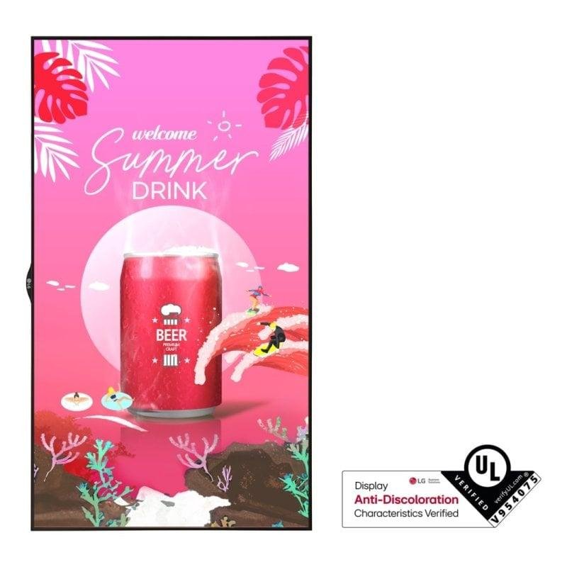 Detalle de Monitor profesional LG 55″ XS4P Exterior: visibilidad extremo y fiabilidad 24/7