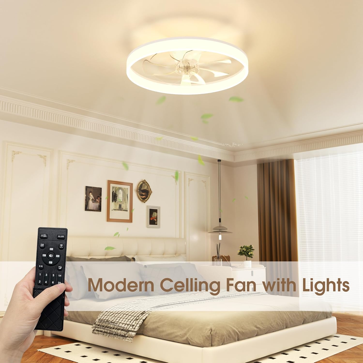 Thumbnail 5 de NIORSUN 60cm Smart LED Ceiling Fan with Lights and Remote (6 speeds, dimmable)