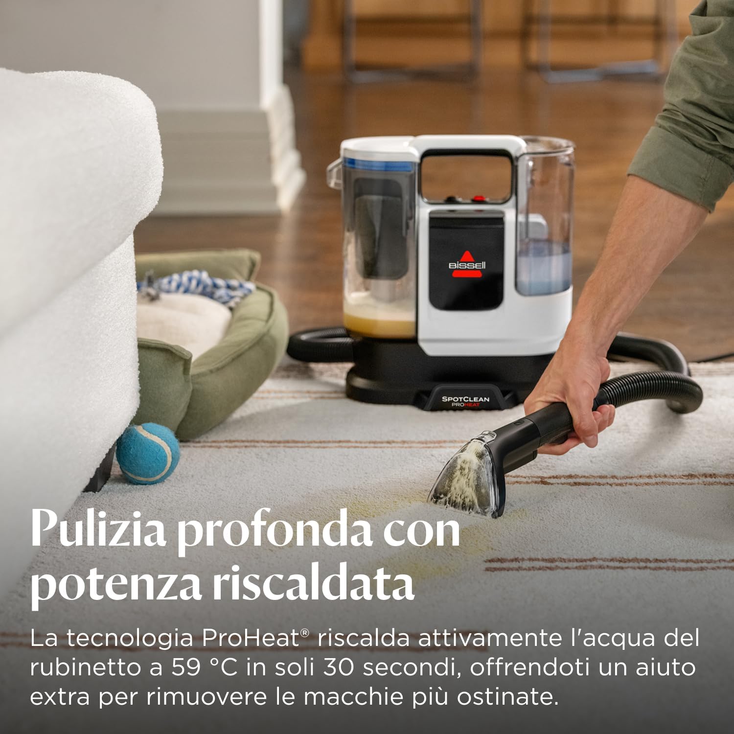 Detalle de BISSELL SpotClean ProHeat Advanced 3924N – Lavatappeti e pulitore per tappezzeria con calore attivo
