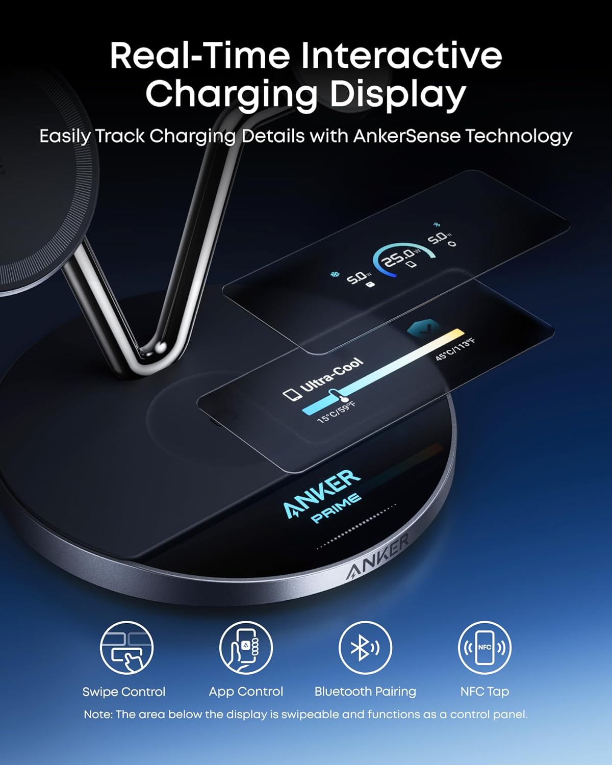 Thumbnail 4 de Anker Prime MagSafe Charger: 3-in-1 Wireless Dock with Live Display and TEC Active Cooling