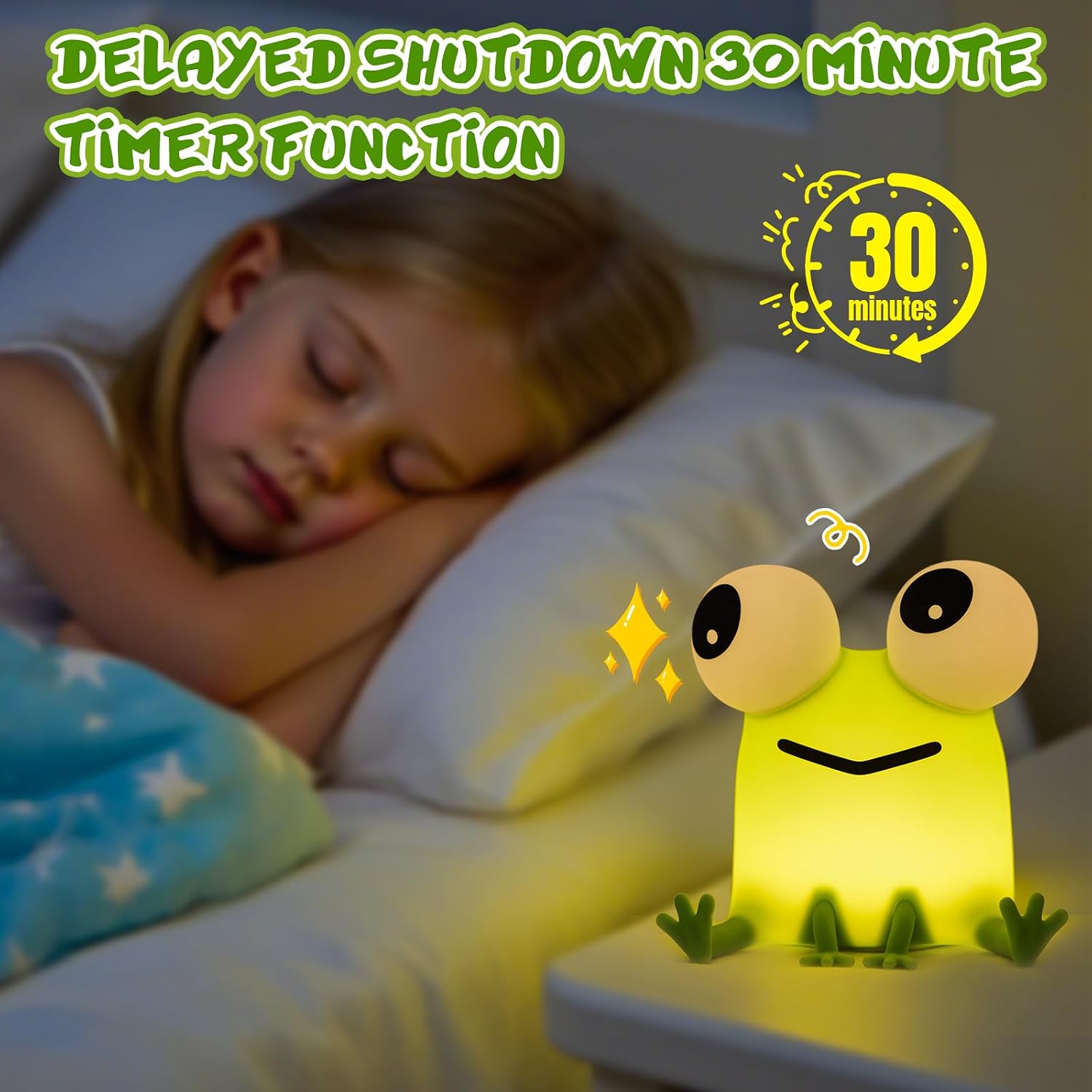 Detalle 2 de OCCOUMR Frosch Nachtlicht LED mit 1200 mAh