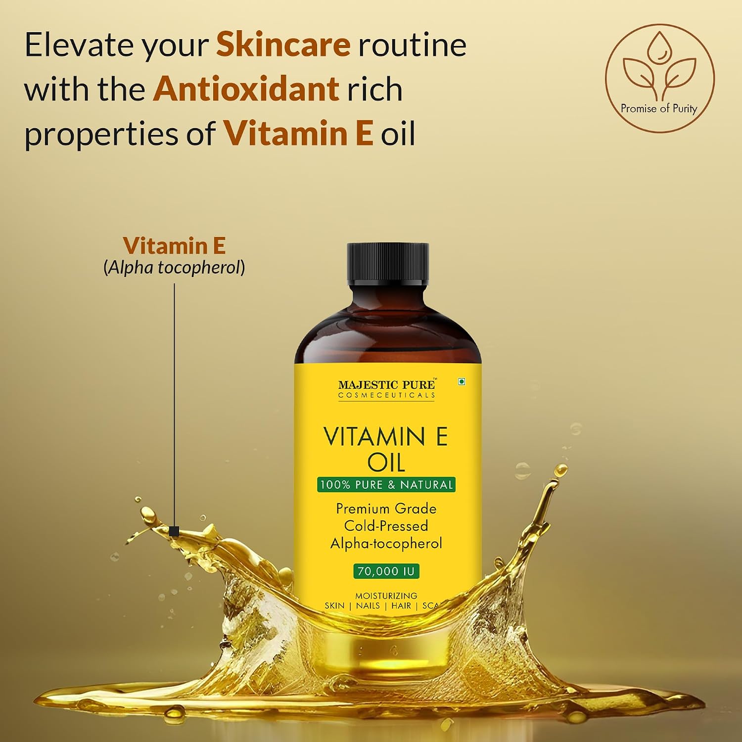 Detalle 2 de Majestic Pure Vitamin E Oil 4 oz 70,000 IU