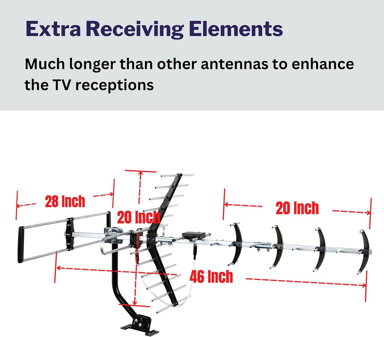 Detalle de Five Star Outdoor HDTV Antenna (up to 200 Mile Long Range) for VHF/UHF OTA, ATSC 3.0 Ready, Attic or Roof Mount