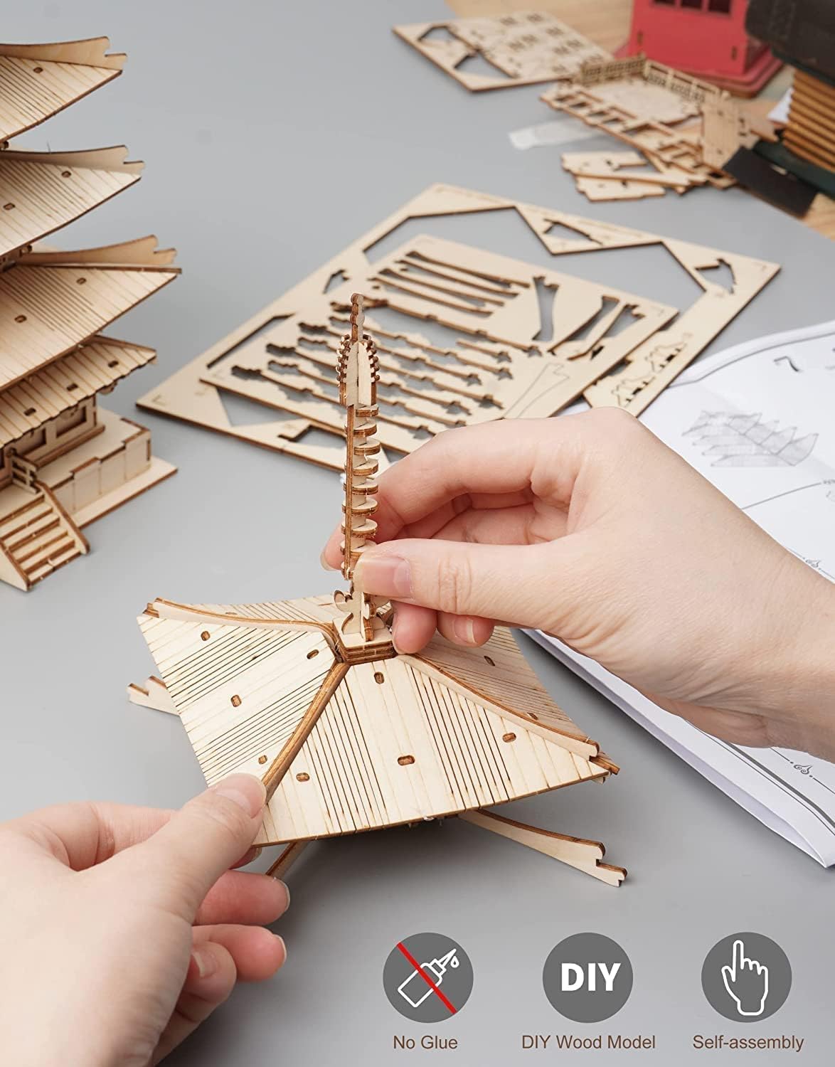 Detalle 2 de ROWOOD Puzzle 3D Temple japonais 275 pièces 🧩