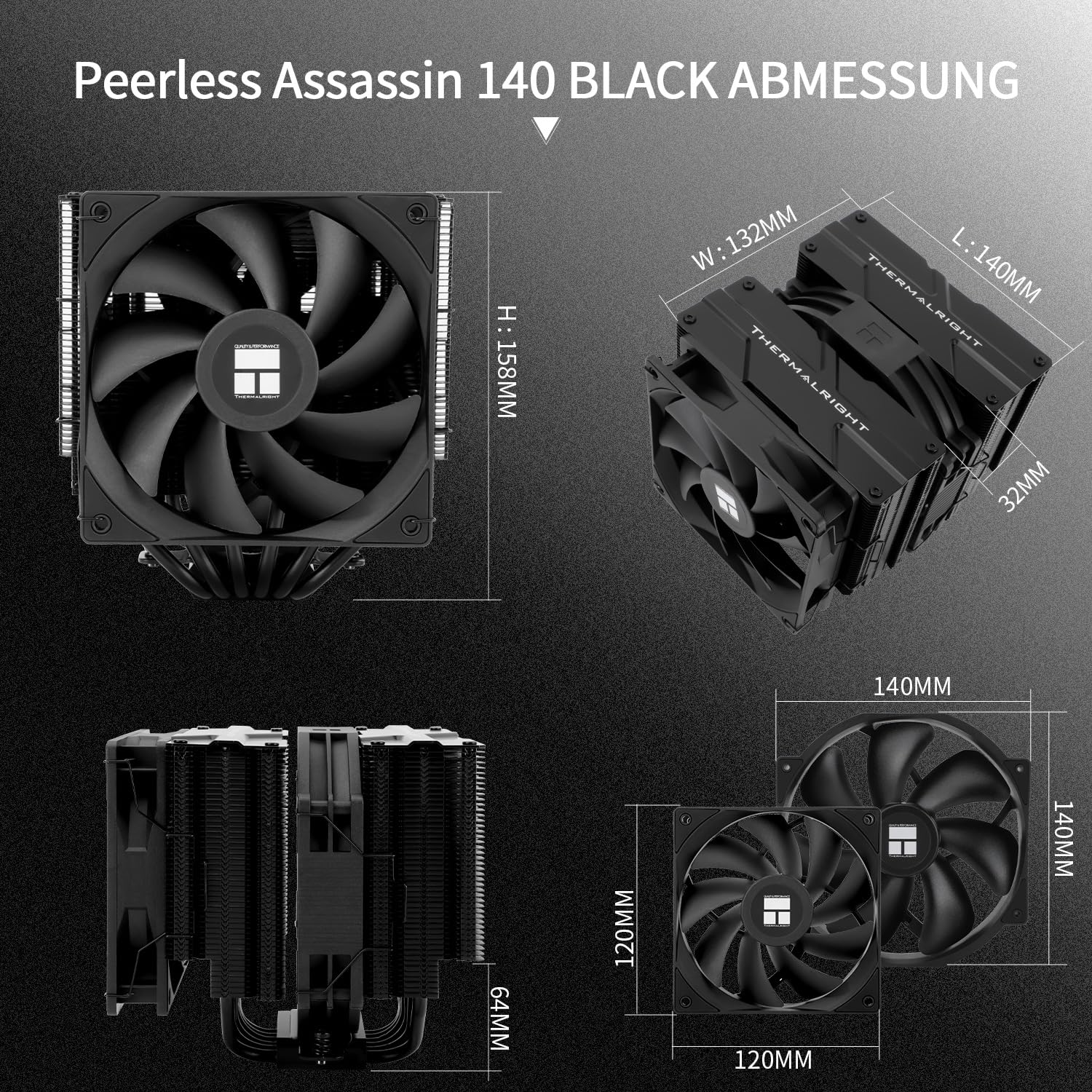 Thumbnail 5 de Thermalright Peerless Assassin 140 Black CPU Luftkühler