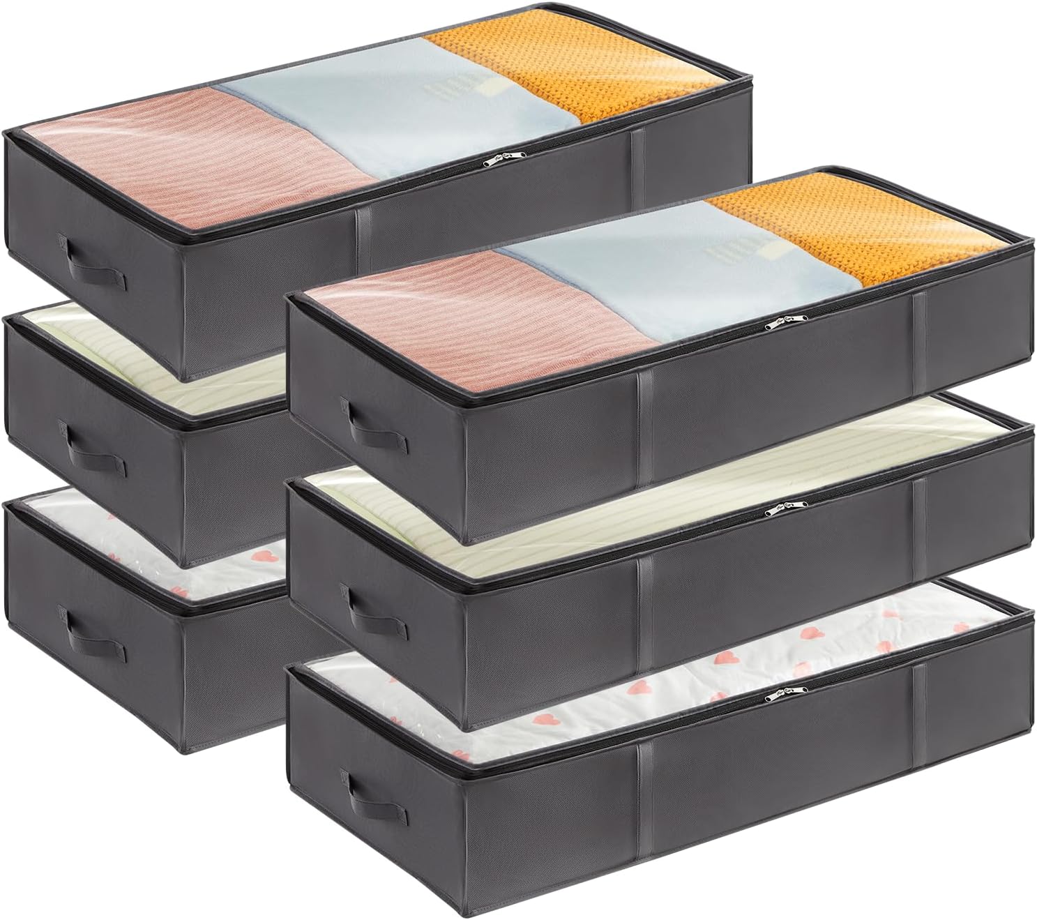 Detalle de Lifewit 22143 – składane torby do przechowywania pod łóżko, 95 l, 6 szt.