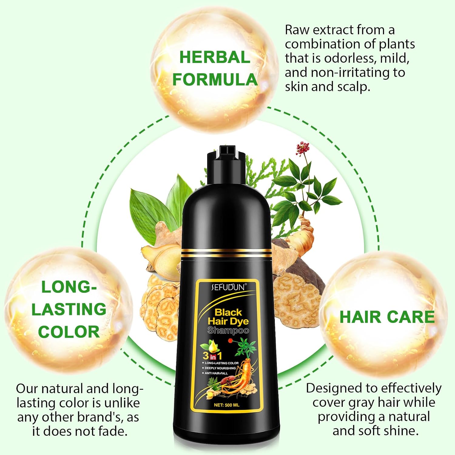 Thumbnail 3 de Shampoo Colorante Nero 3 in 1 500ML – Copertura capelli grigi e colorazione istantanea nero