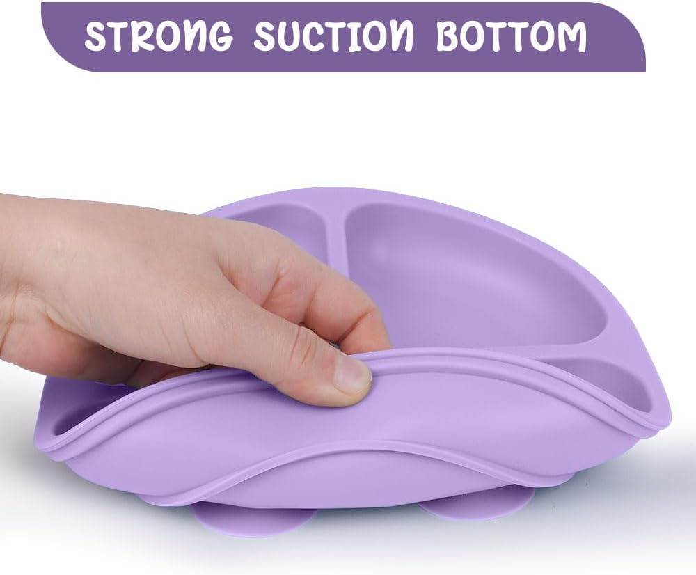 Thumbnail 2 de Vicloon Piatto con Ventosa per Bambini in Silicone – Set da 3, lavabile in lavastoviglie, per svezzamento