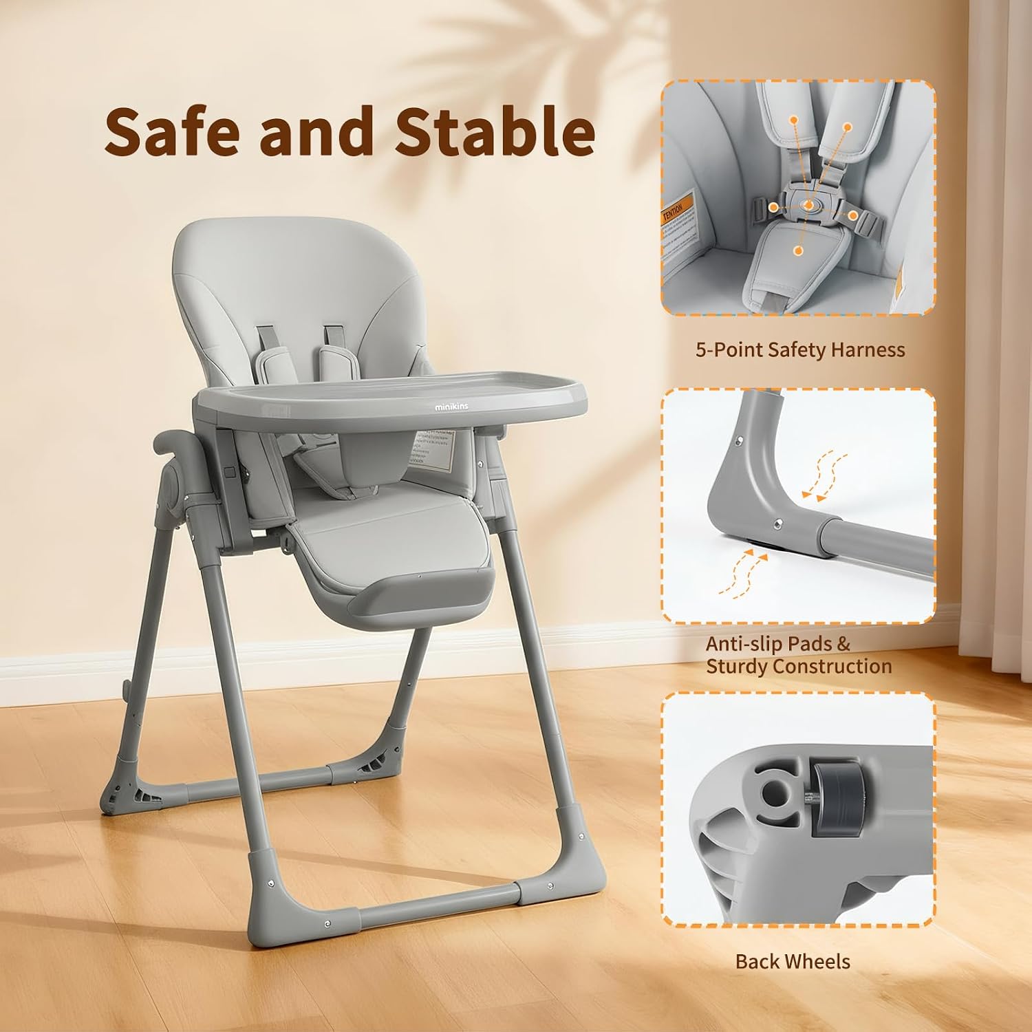 Thumbnail 5 de Minikins High Chair, Gray