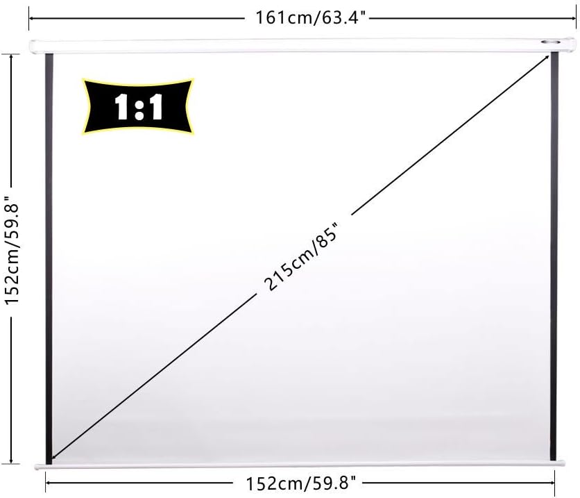 Thumbnail 1 de CCLIFE Beamer Leinwand inkl. Montagematerial – Rollenvorführung in 85/99/114 Zoll