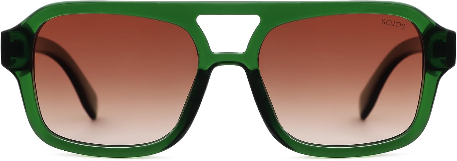 Detalle de SOJOS SJ2342 Retro Rechteckige Sonnenbrille – Polarisierte Quadratische Brille mit UV400