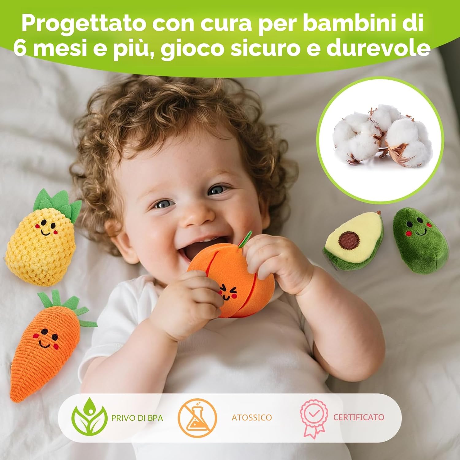 Thumbnail 6 de Hahaland Giochi Montessori 6-9-12 mesi “Frutta & Verdura” in borsa 17 in 1