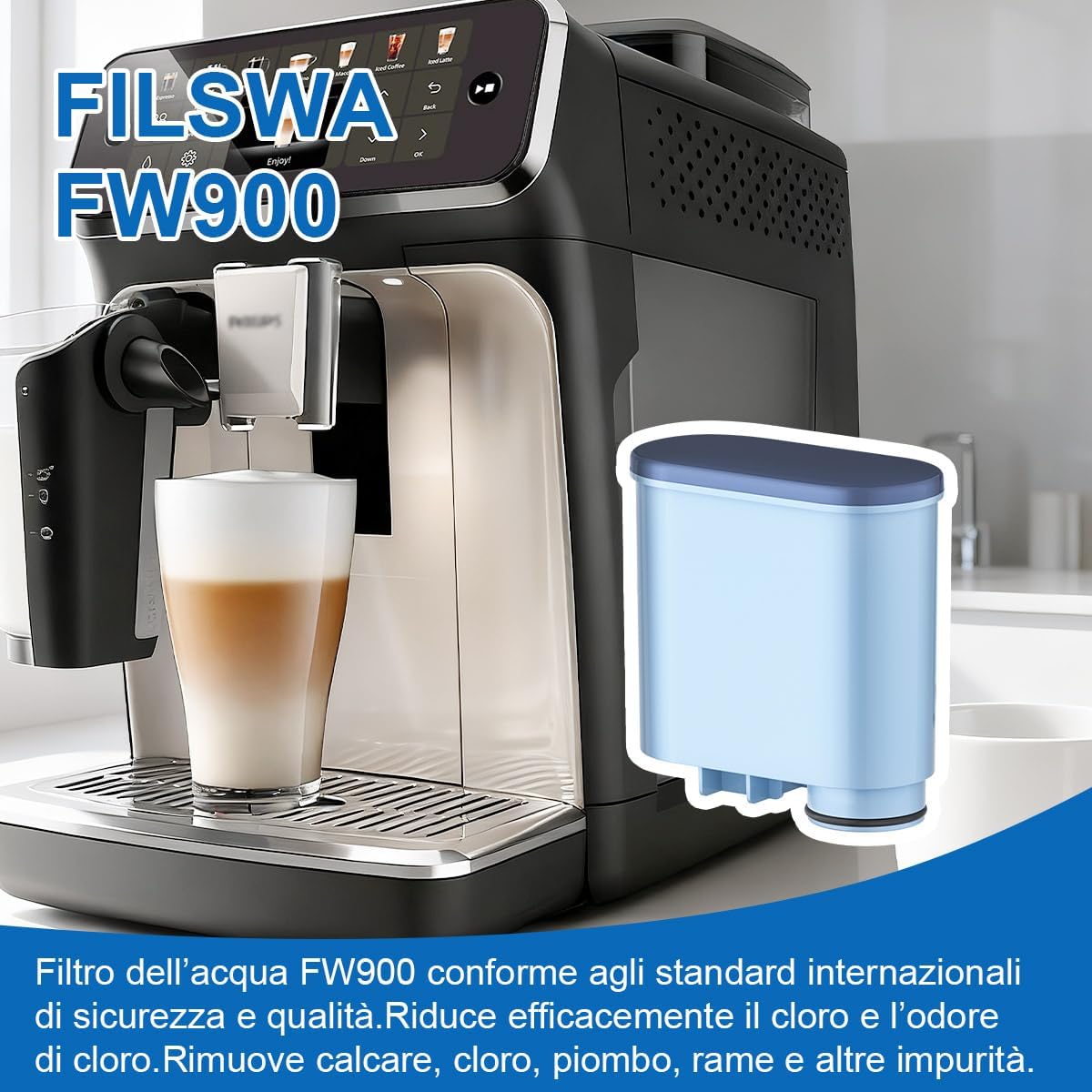 Detalle de Filswa filtro acqua per Philips 8 settimane