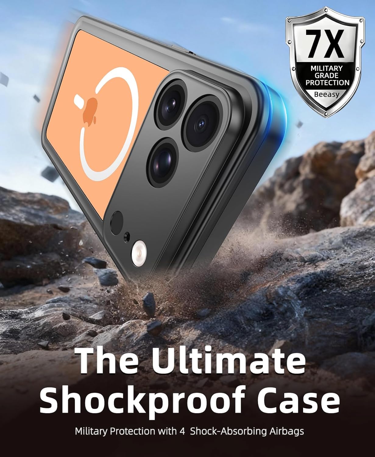 Detalle 2 de Beeasy Waterproof MagSafe Case for iPhone 17 Pro Max (6.9”) with Built-in Screen & Camera Protectors