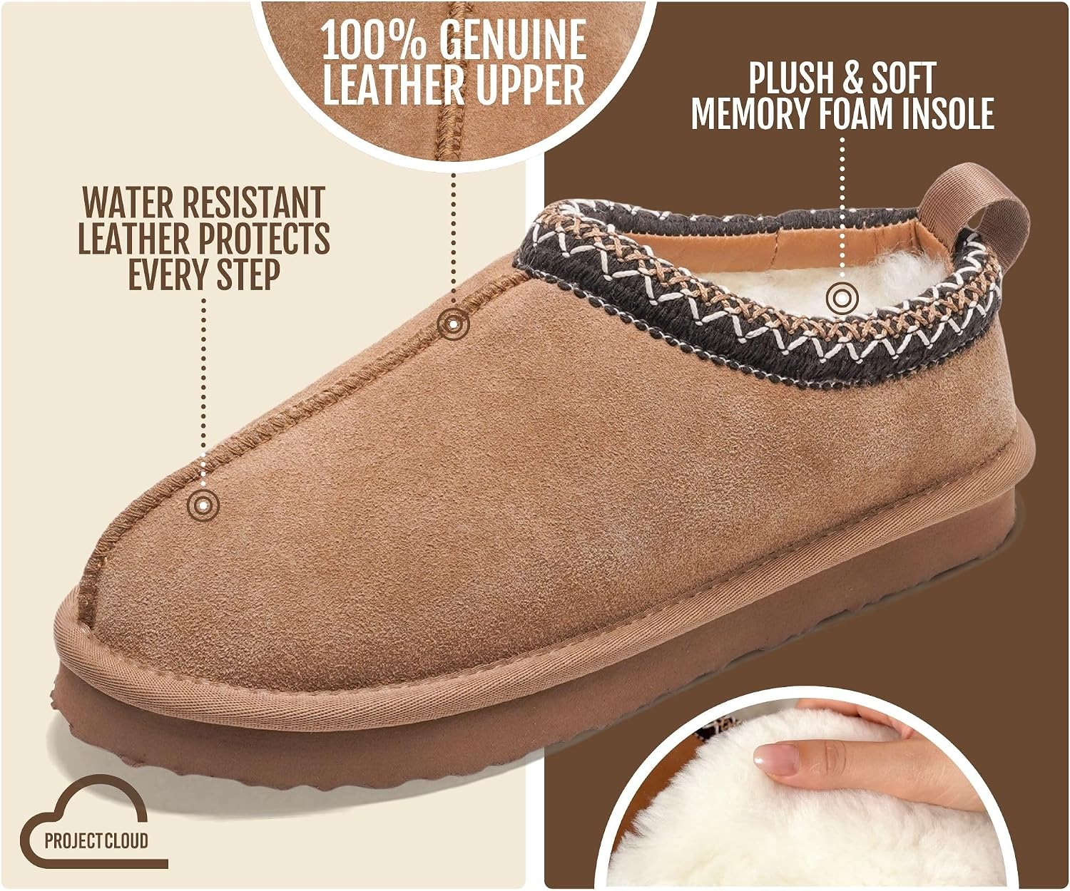 Thumbnail 1 de Project Cloud Nerita Genuine Leather Shearling Slippers 1️⃣
