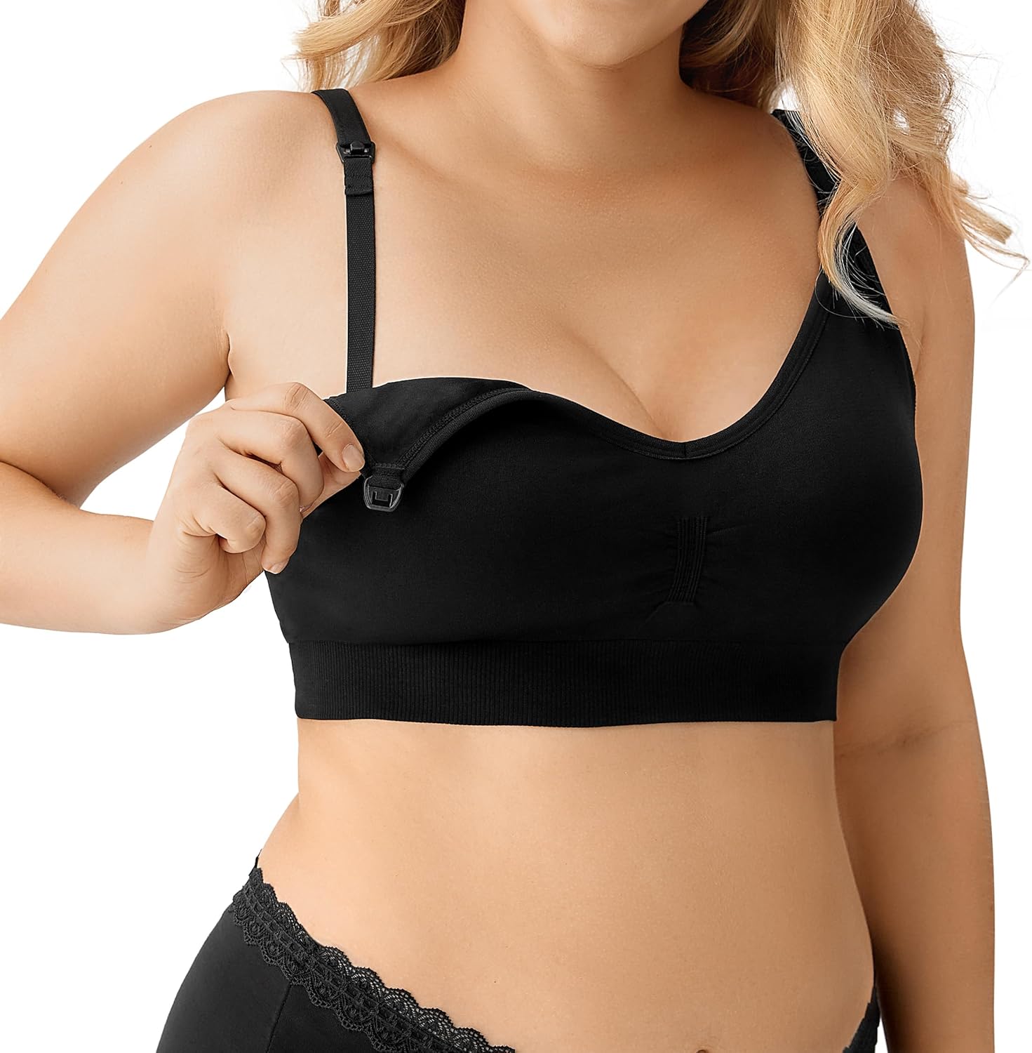 Detalle de HBselect Women Maternity Bras 5 Pack: Seamless Nursing Bras for Breastfeeding & Pregnancy