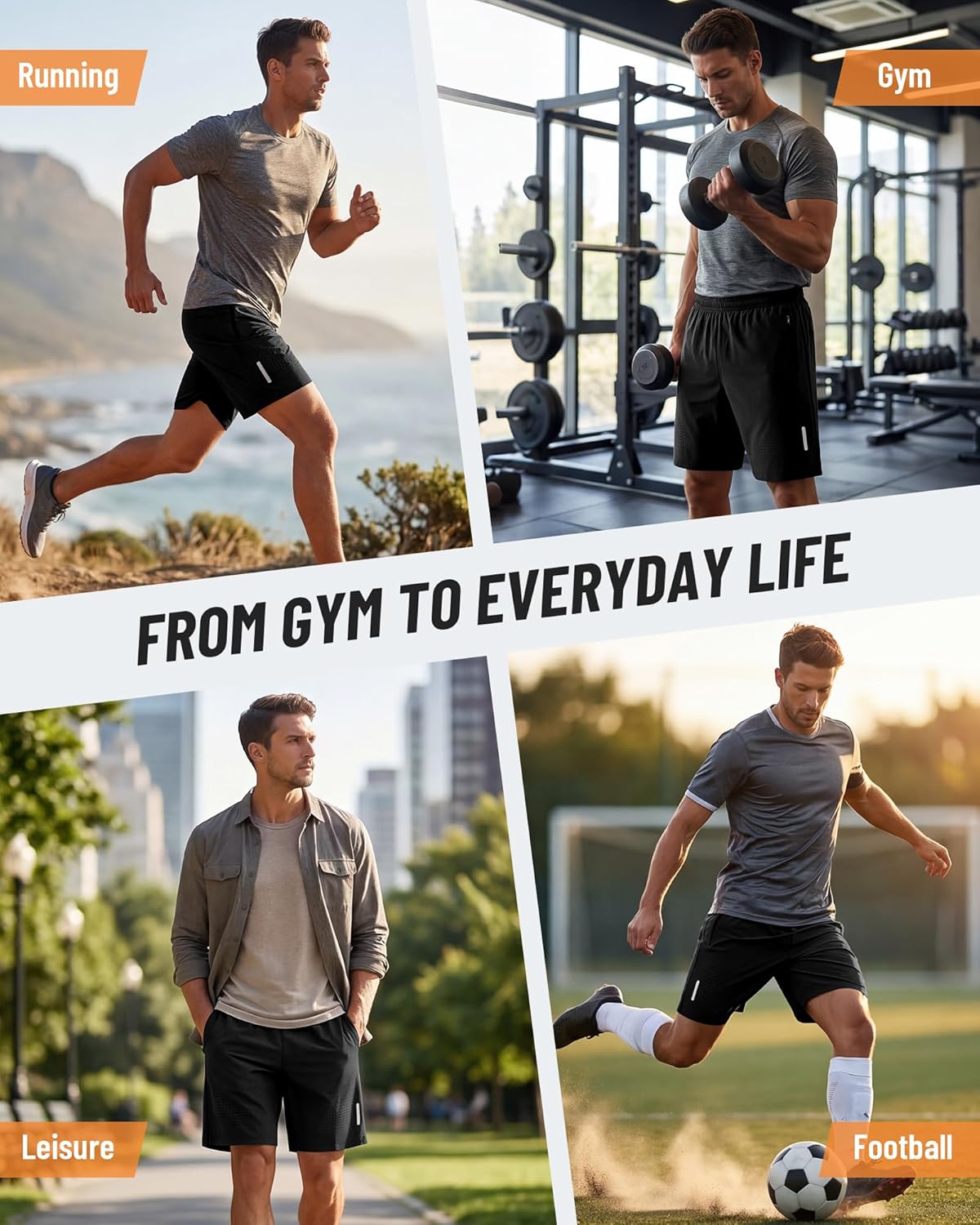 Thumbnail 4 de YUTYTH Men's Gym Running Shorts: Breathable, Quick-Dry 7\" with Zipper Pockets