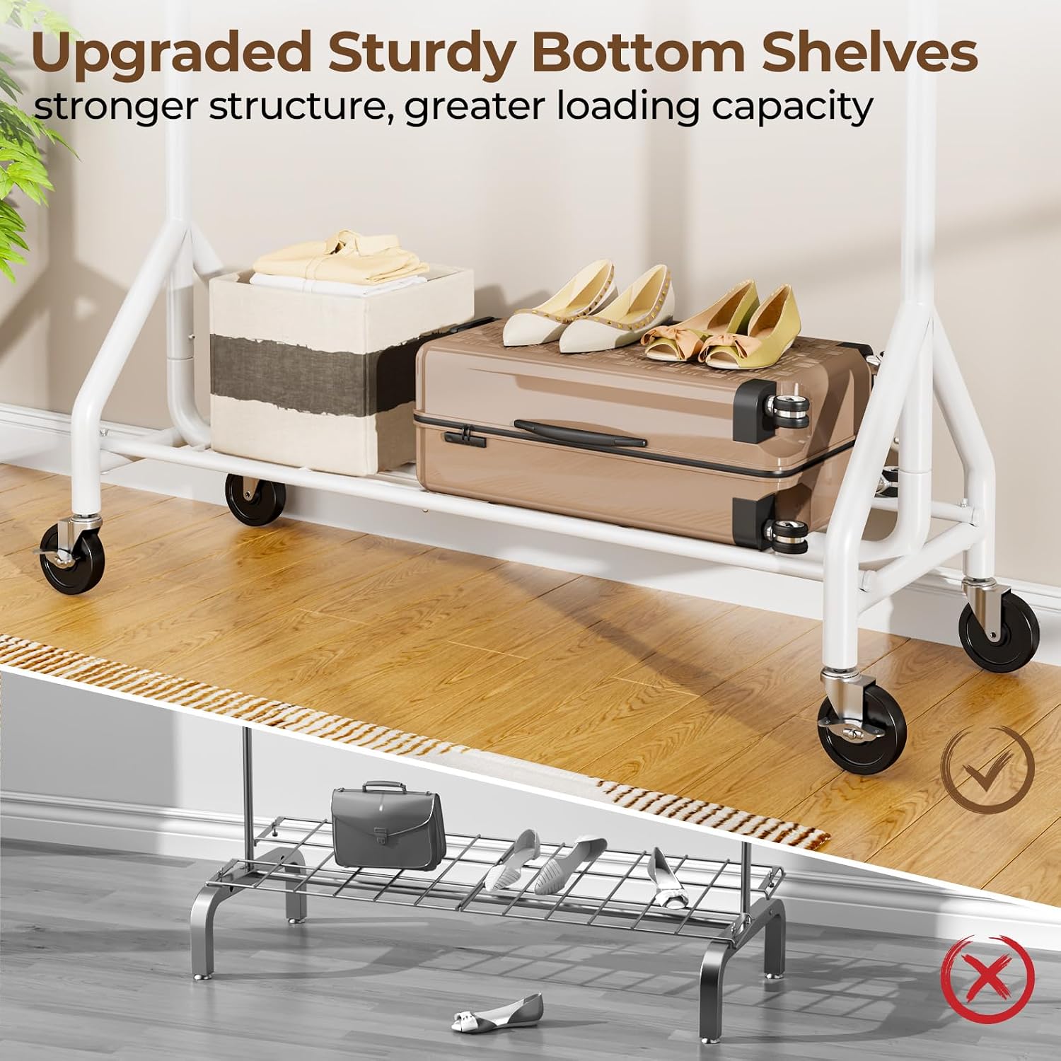 Detalle 2 de HYSEYY Heavy Duty Clothes Rack 450 lbs