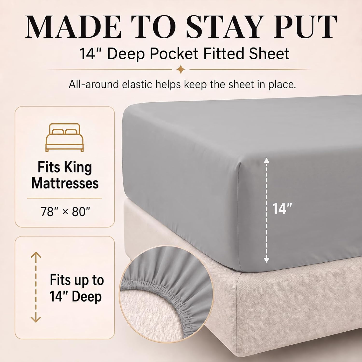 Detalle de CozyLux Comforter Set, French Grey