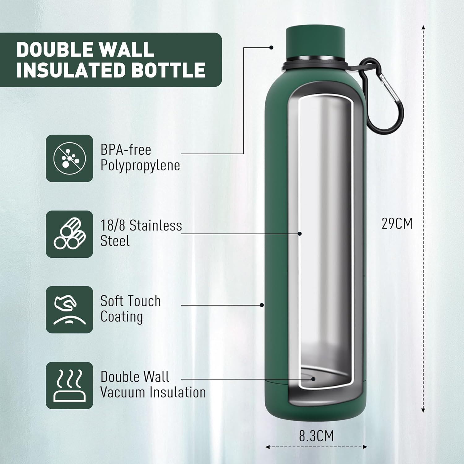 Thumbnail 1 de Exllena 1L Insulated Water Bottle
