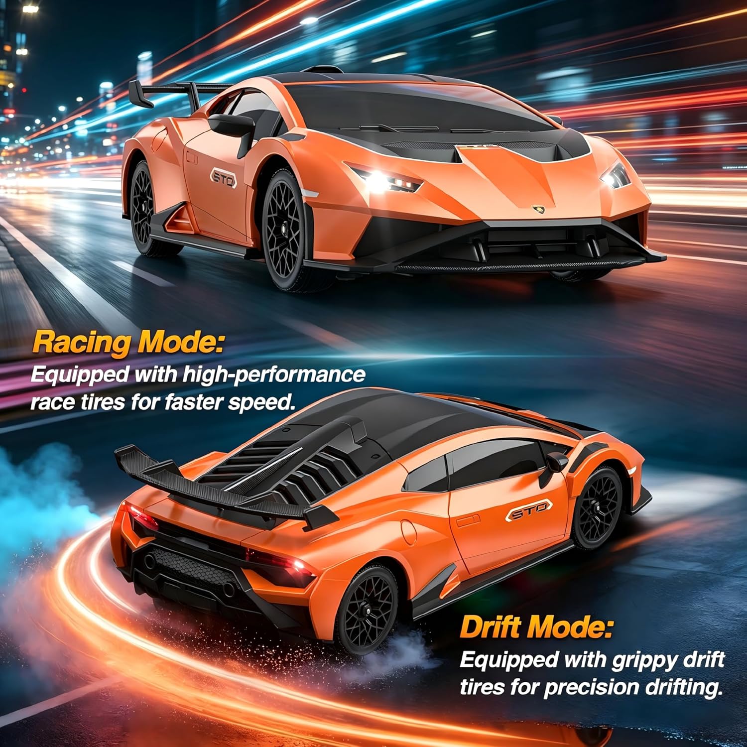 Thumbnail 1 de Lamborghini RC Drift Car (1:18) 4WD remote control drift car with full-proportional throttle and LED lights