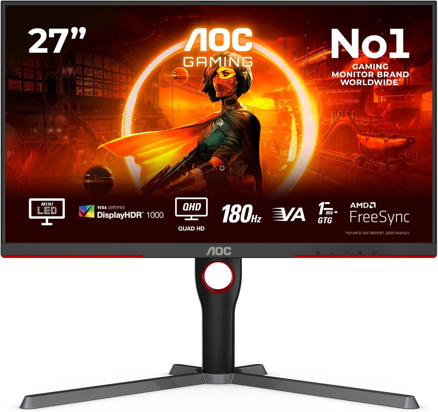 Thumbnail 1 de AOC Gaming Q27G3XMN 27-inch QHD monitor 180Hz