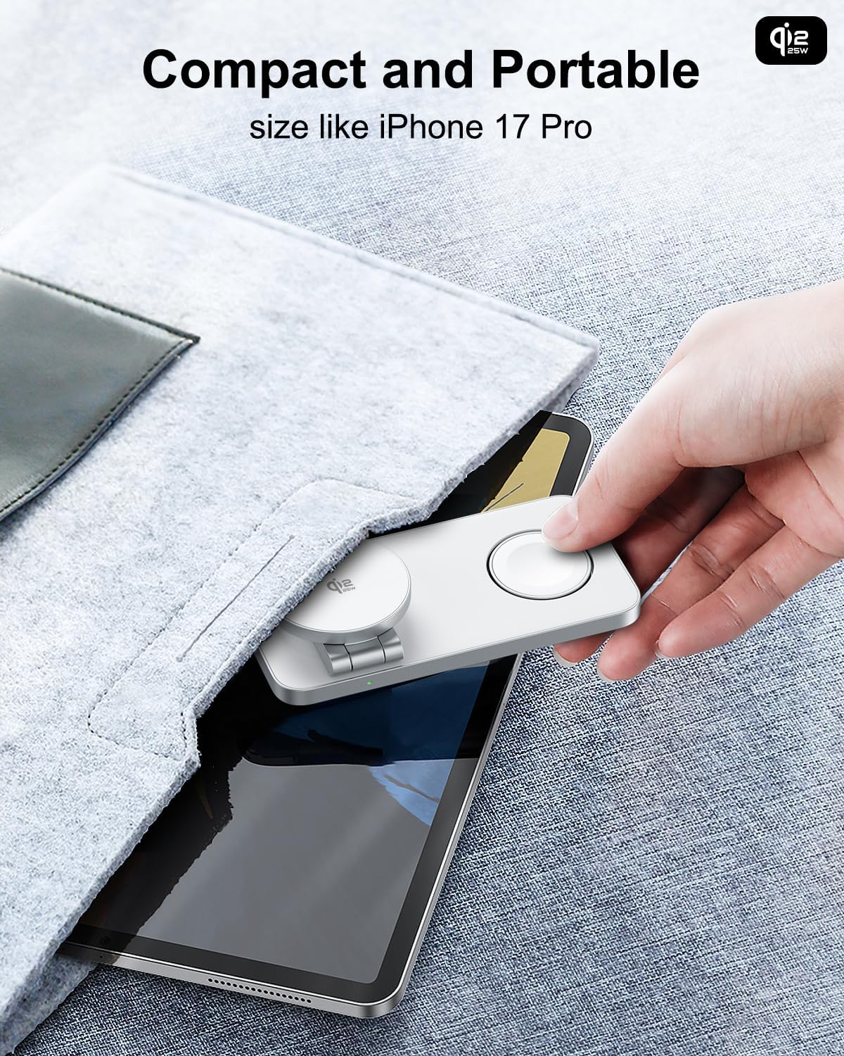 Thumbnail 3 de KEEPRO 3-in-1 Wireless Charging Station (Qi2 25W) with MagSafe stand for iPhone and watch charging