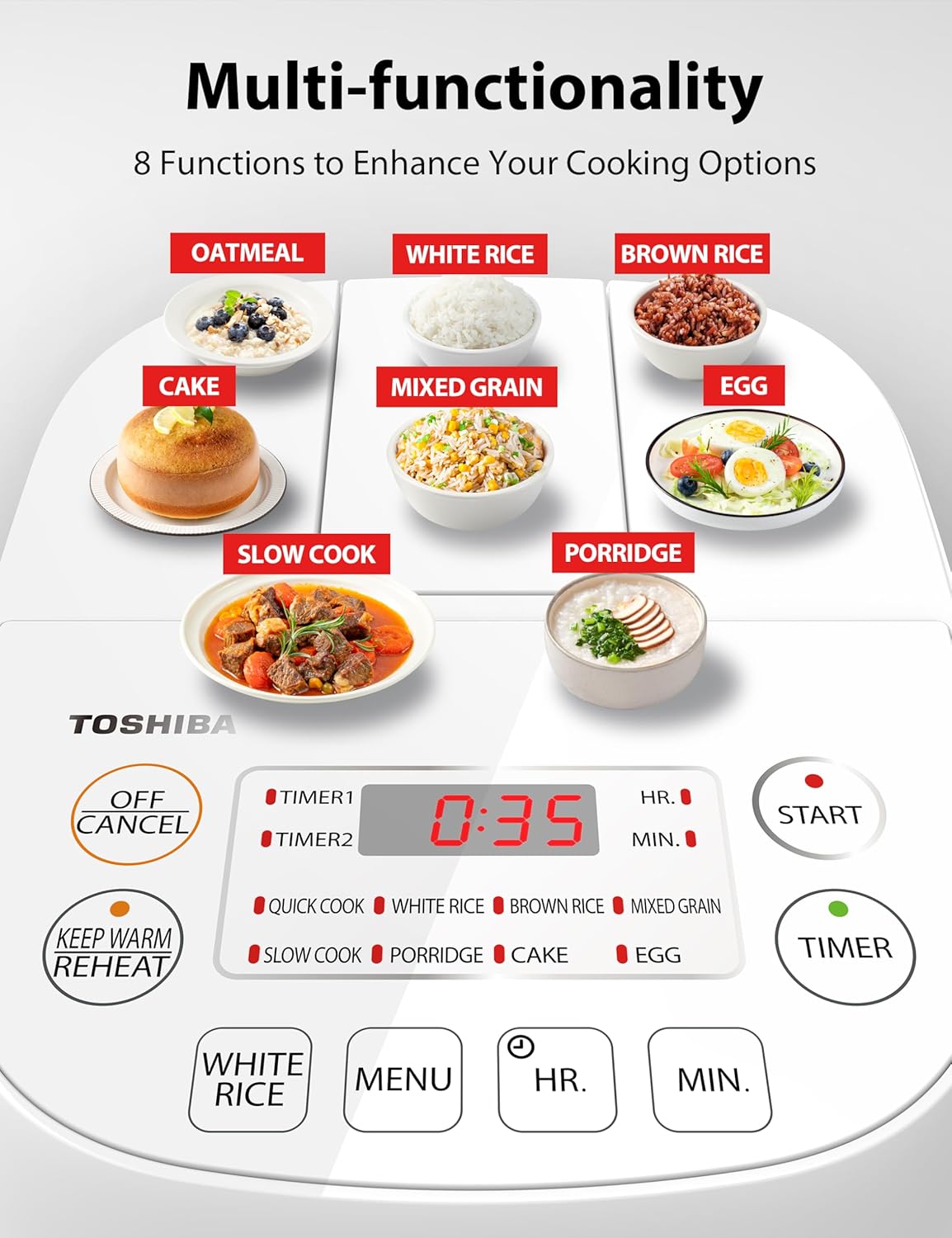 Thumbnail 2 de Toshiba Mini Rice Cooker 3-Cup 🍚