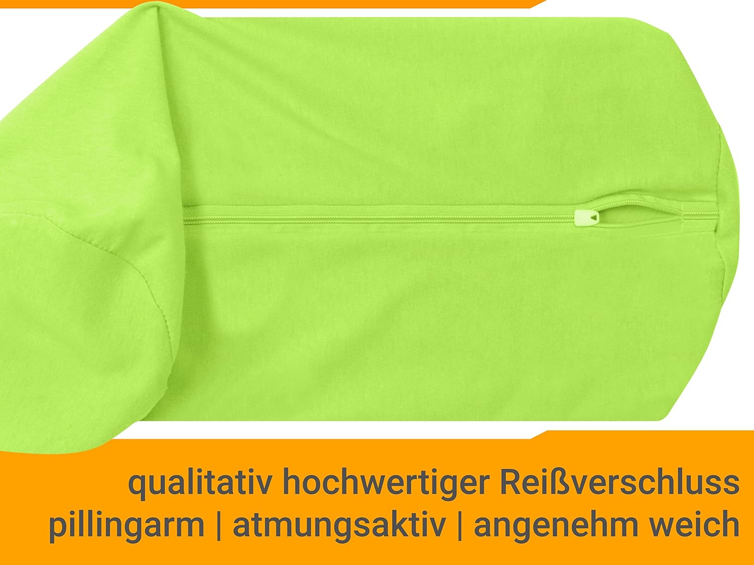 Detalle de Housse de traversin en coton Jersey 40x15 — Lot de 2 Apfel, certifiée Oeko-Tex