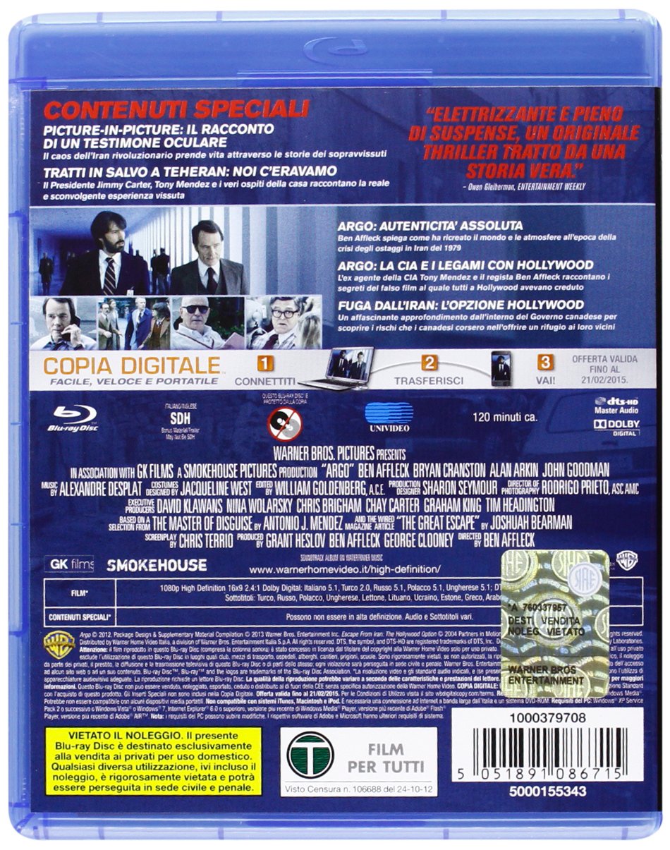 Detalle 2 de Argo Blu-ray 2 ore
