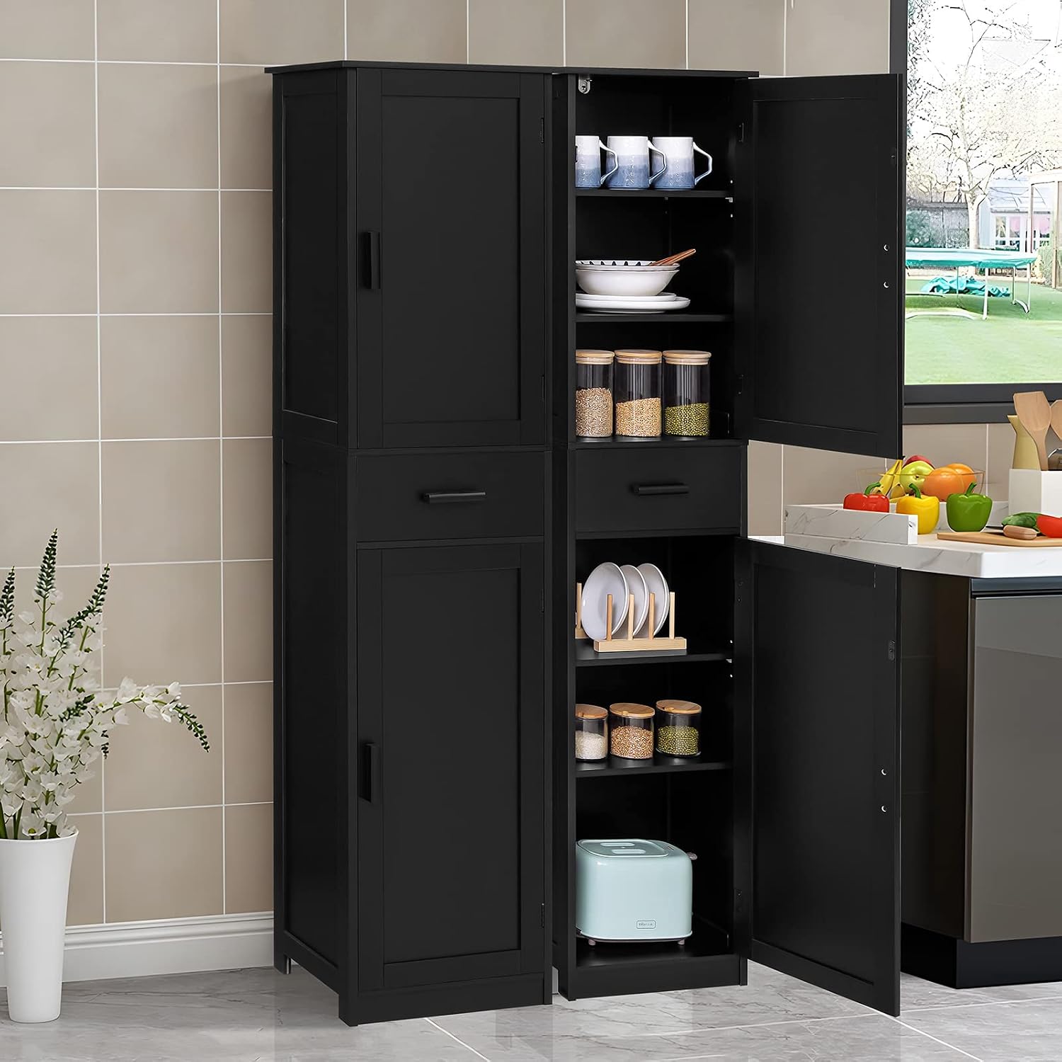 Detalle 2 de Usikey Tall Storage Cabinet, 67-Inch