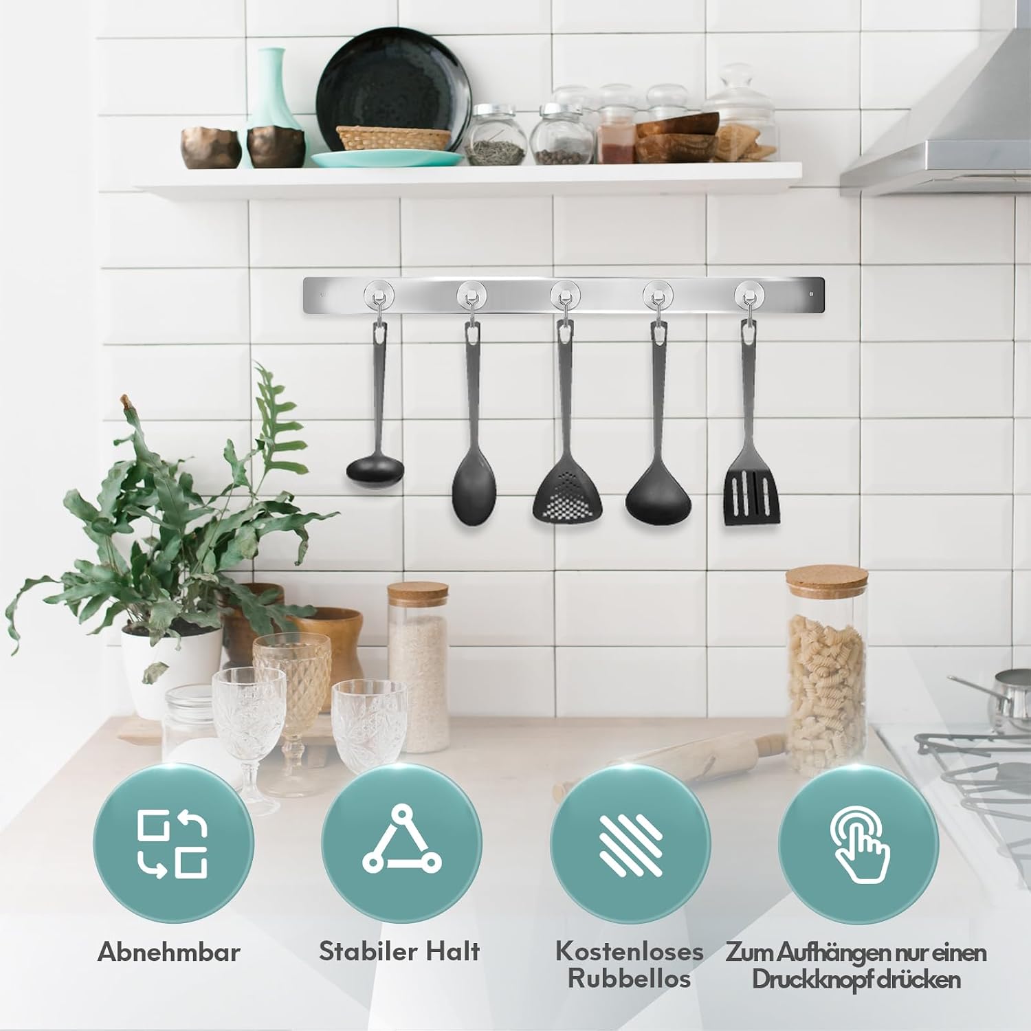 Thumbnail 6 de Neosmuk Swing Magnethaken Silber (40 kg) – extra starker magnetischer Haken für Werkstatt, Wohnmobil & Spind-Organizer