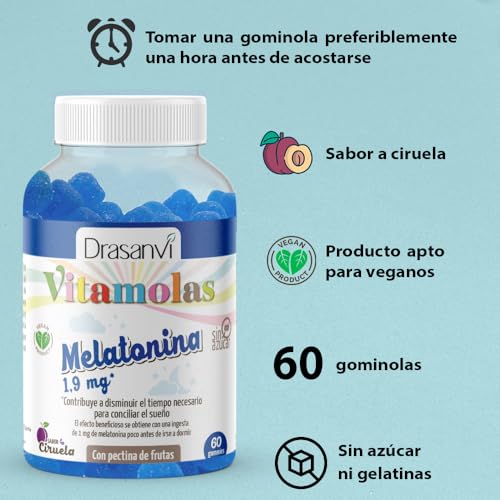 Detalle de Drasanvi Melatonina Gominolas 1,9 mg – 2 meses de suministro