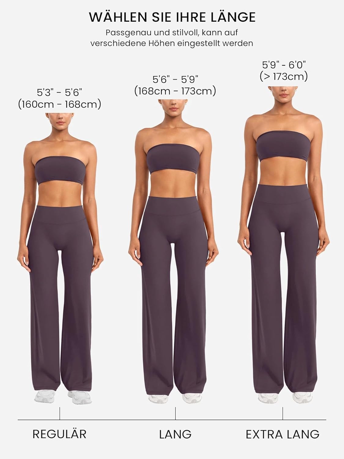 Detalle 2 de ZAAYO Nahtlose Straight Leggings Damen – Hohe Taille, Flared Fit für Yoga, Freizeit und Alltag