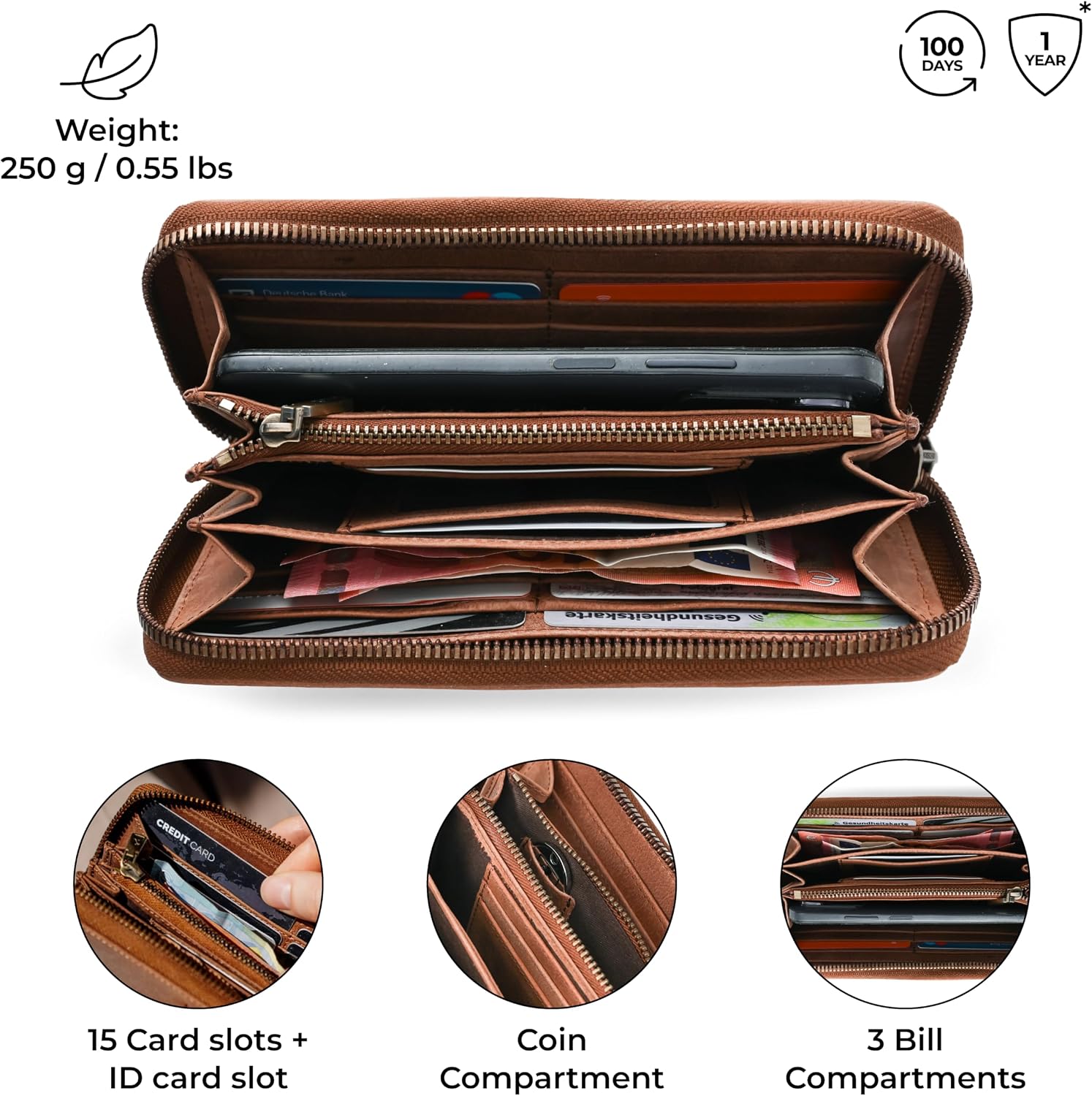 Detalle 2 de Berliner Bags Lyon Cartera Grande 19x10x2 cm