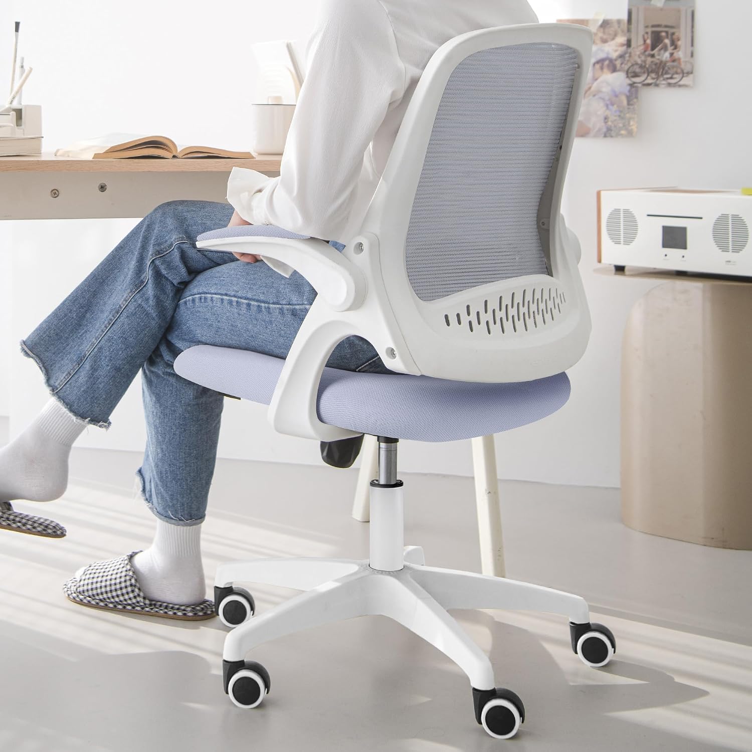 Thumbnail 6 de NEO CHAIR NEC Office Desk Chair, Purple Mesh, Flip-Up Arms, Lumbar Support