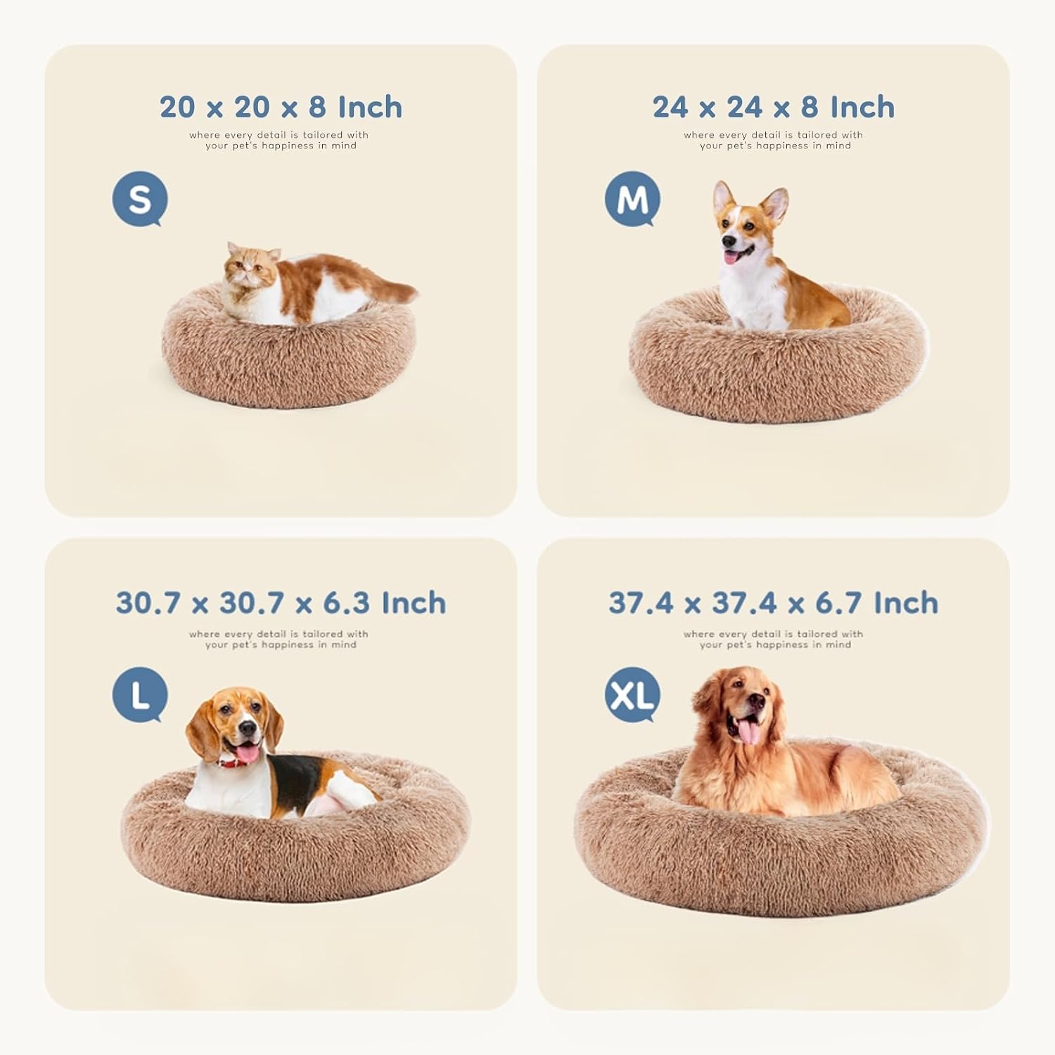 Detalle 2 de DUMOS Donut Dog Bed 30.7 Inch