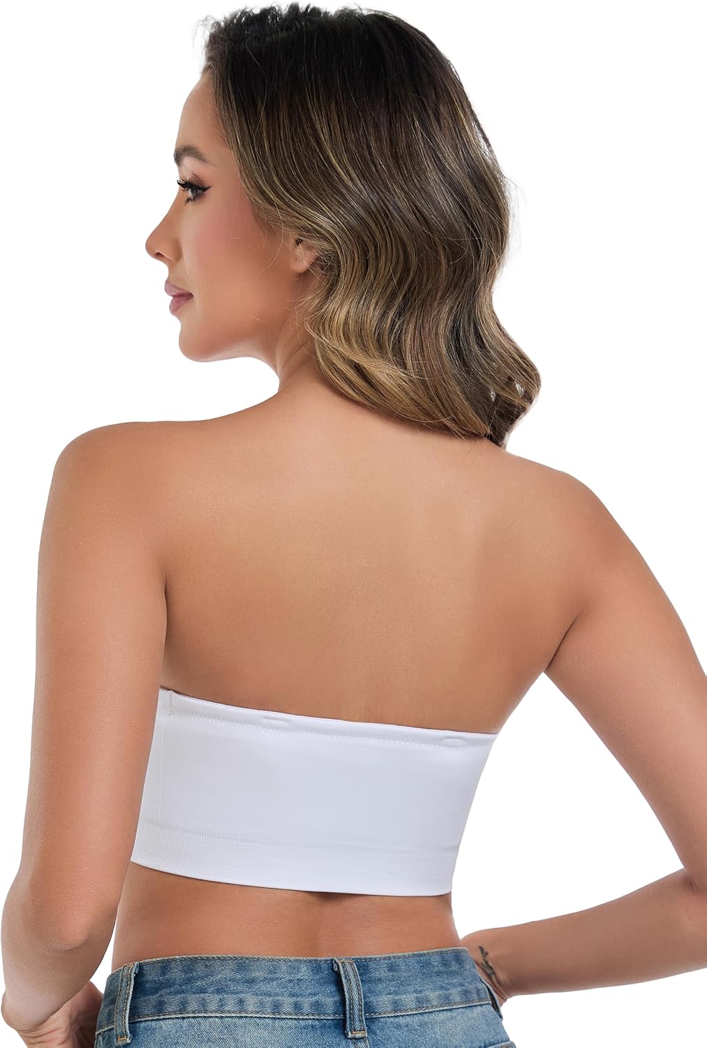 Thumbnail 4 de ANGOOL Strapless Wirefree Bandeau Bra with Silicone Non-Slip Grip (Tube Top, Padded)