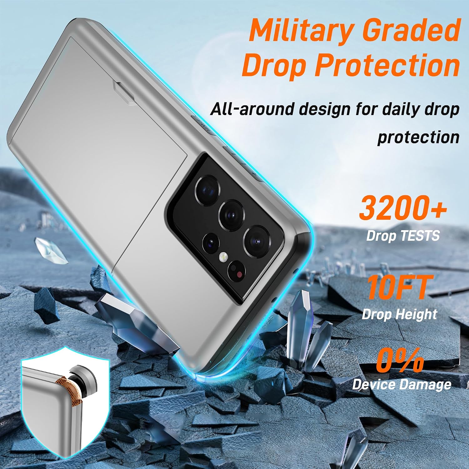 Thumbnail 3 de Pilaru Galaxy S21 Ultra Case with Hidden Card Slot