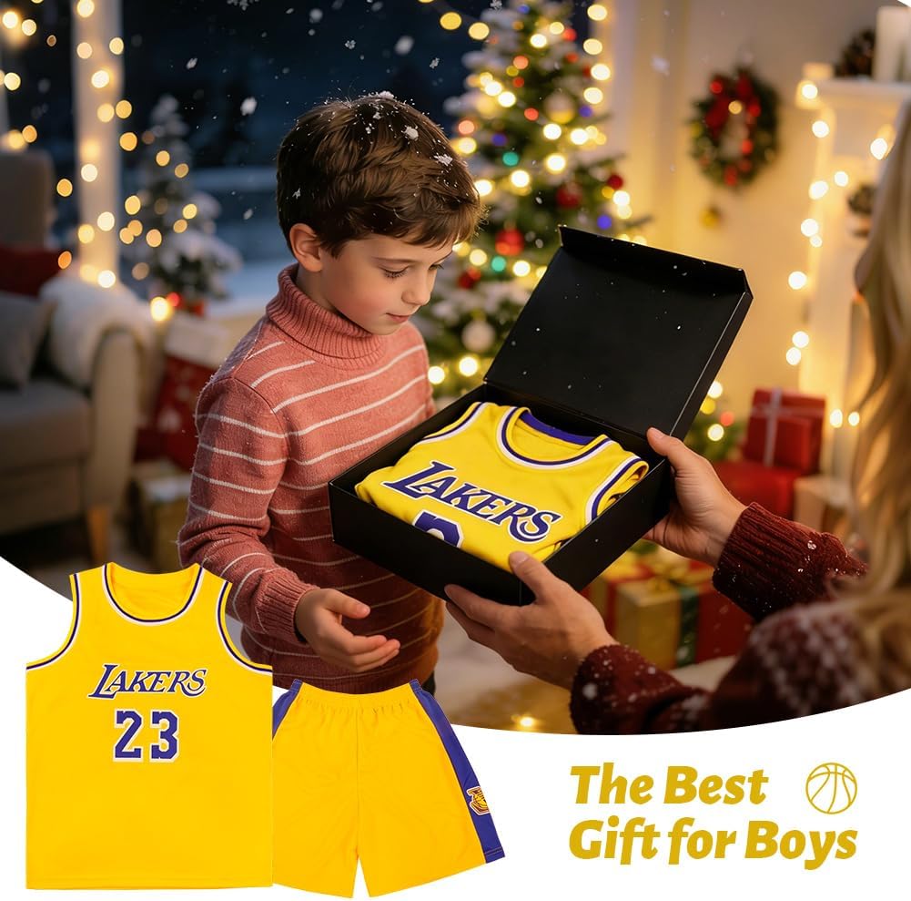 Detalle de BSBUY Completo Basket Bambino – 2 pezzi senza maniche, maglia e pantaloncini da basket per ragazzi