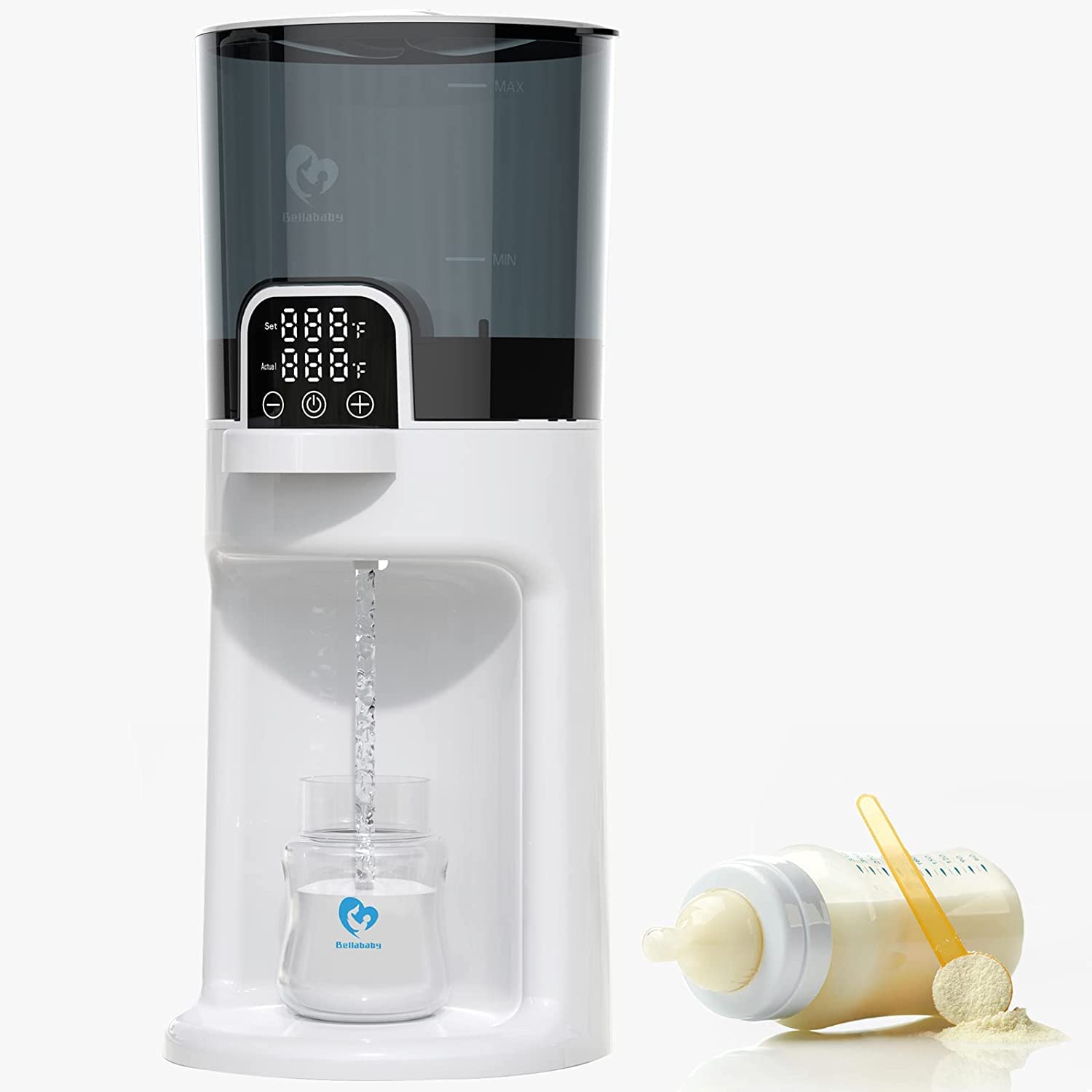 Thumbnail 6 de Bellababy Flaschenzubereiter & Flaschenwärmer für Babys – Instant Warmer mit 5–15 Minuten Erwärmung, 1,7 l Fassungsvermögen, Nachtlicht und abnehmbarem Wasserbehälter